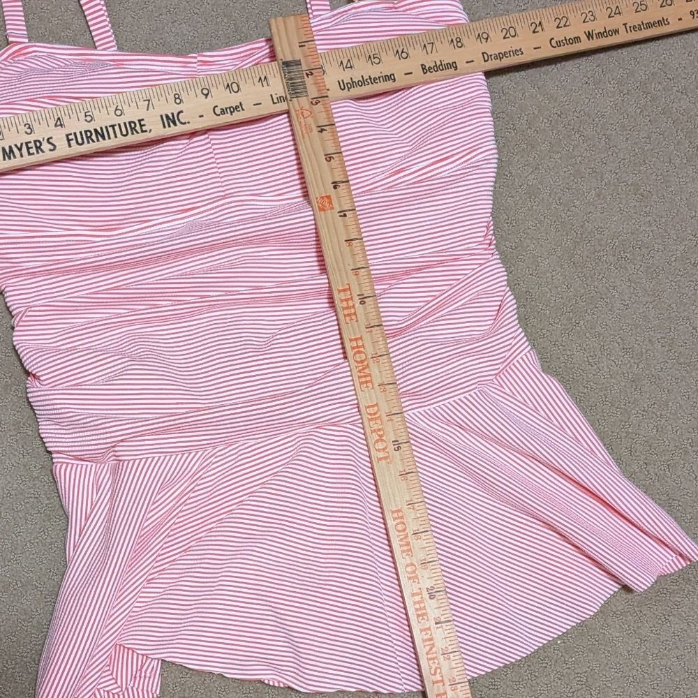 Lauren Ralph Lauren tummy control sear sucker swim dress Striped Skirt plus 20W - Picture 4 of 13